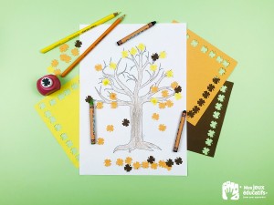 Arbre d'automne, bricolage, découpage, collage