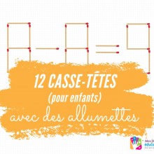 Casse-tête ou énigme avec des allumettes