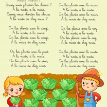 Comptine enfant \'Savez-vous planter les choux ?\' - paroles illustrées