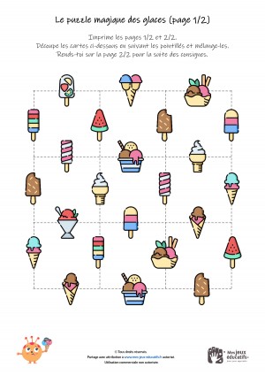 Préoccupations et concentrations en Imprimer - Puzzle des Glaces - page 1