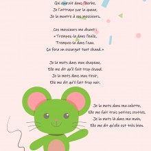 Comptine enfant \'Une souris verte\' - paroles, partition