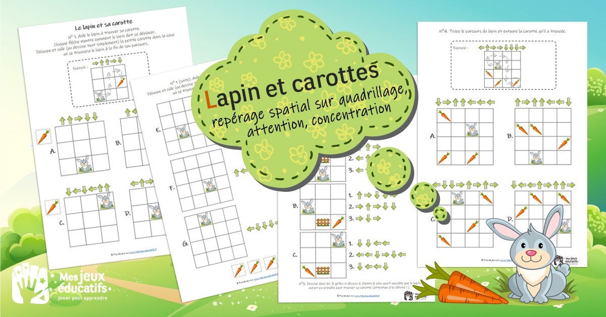 4 Exercices De Reperage Et Deplacements Quadrillages Mes Jeux Educatifs